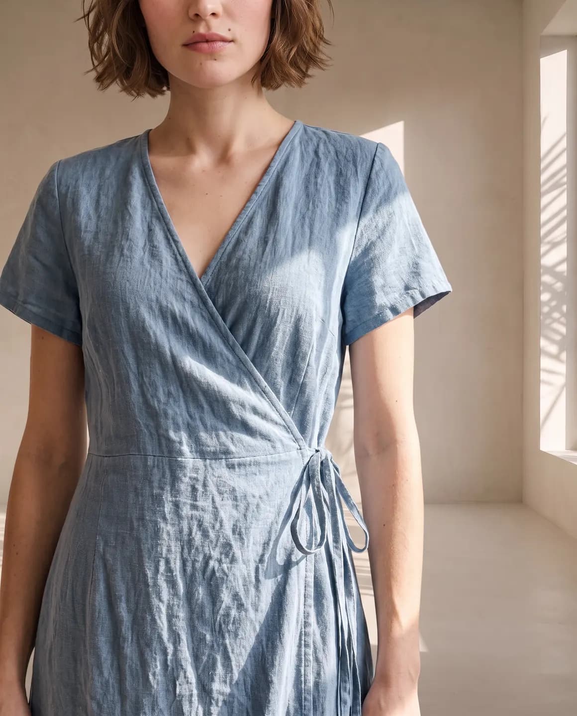 The linen dress: detail