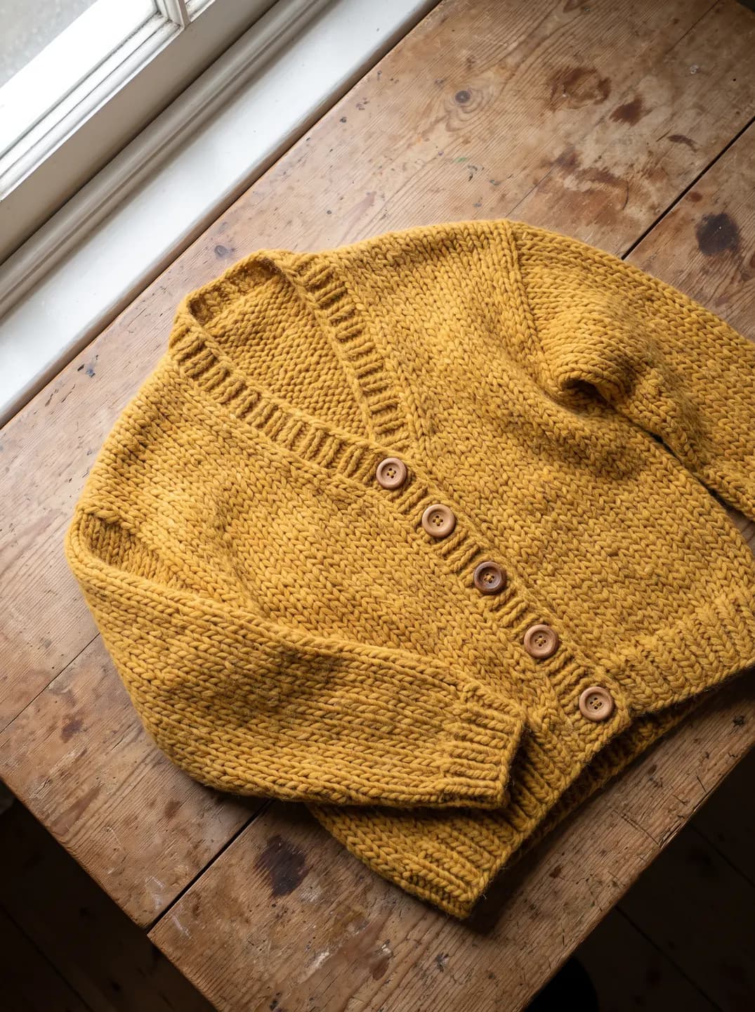 Source photo of the hand-knit cardigan