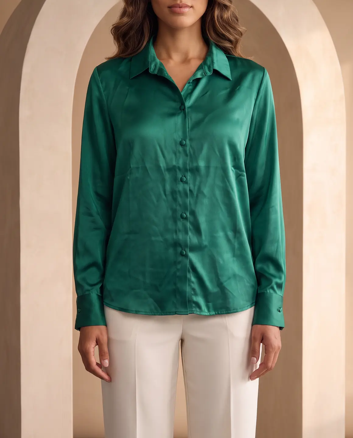 The satin shirt: detail
