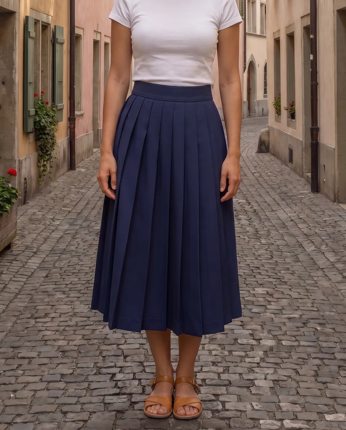 The pleated skirt: detail